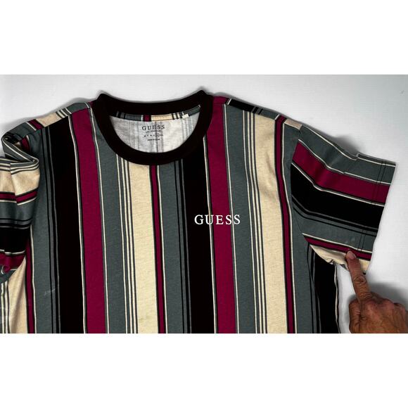 Guess Striped Shirt Size XL Pre-Owned fair condition w/stains and some shrinkage - Picture 8 of 10